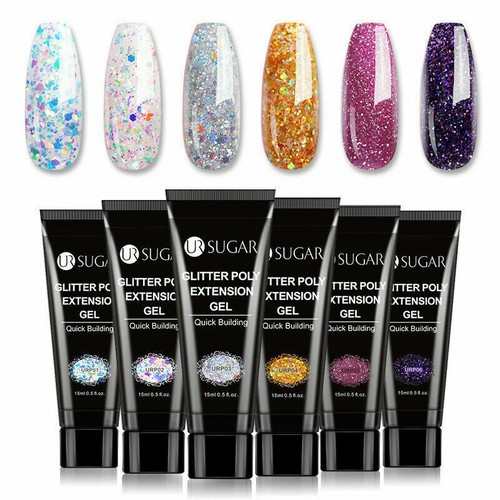 Glittery poly builder gel - poly, uv
