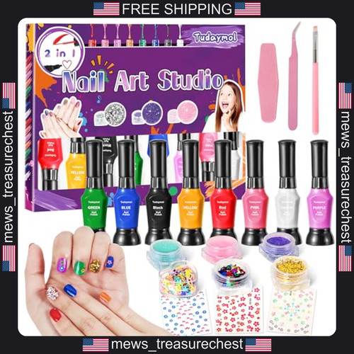 Kids nail art kit with - 8,