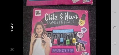 Glitz neon manicure nail kit - neon,